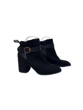 Vionic Comfort Ankle Boots Size 6.5 Block‎ Heel Buckle Orthotic Work Shoes